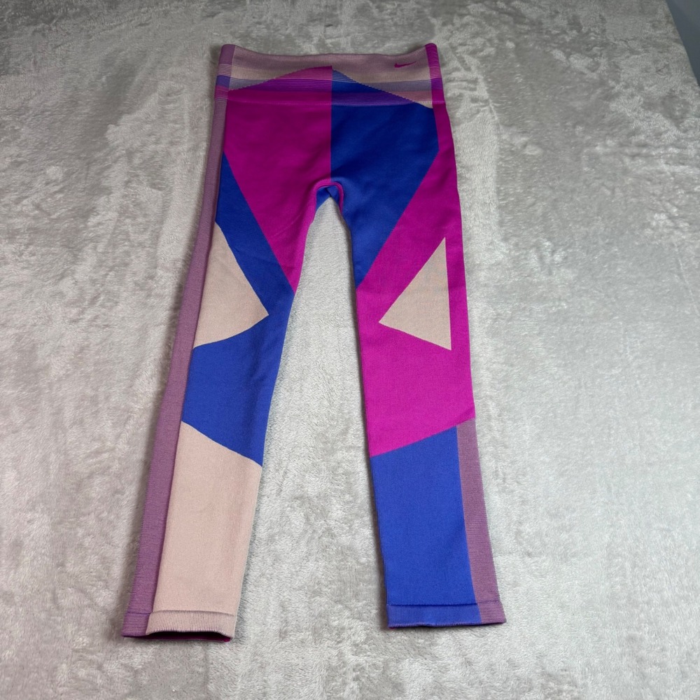 NWOT Nike Women L Sculpt Lux Icon Clash Geometric Colorblock 7/8 Leggings